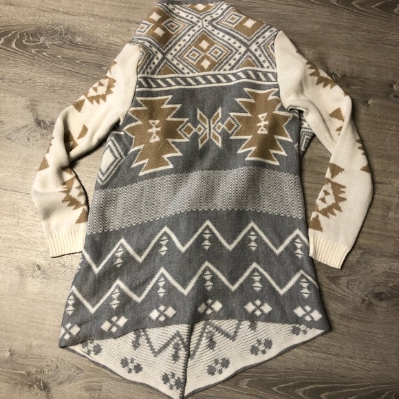 " C " AZTEC DRAPE OPEN FRONT CARDIGAN - Picture 6 of 7